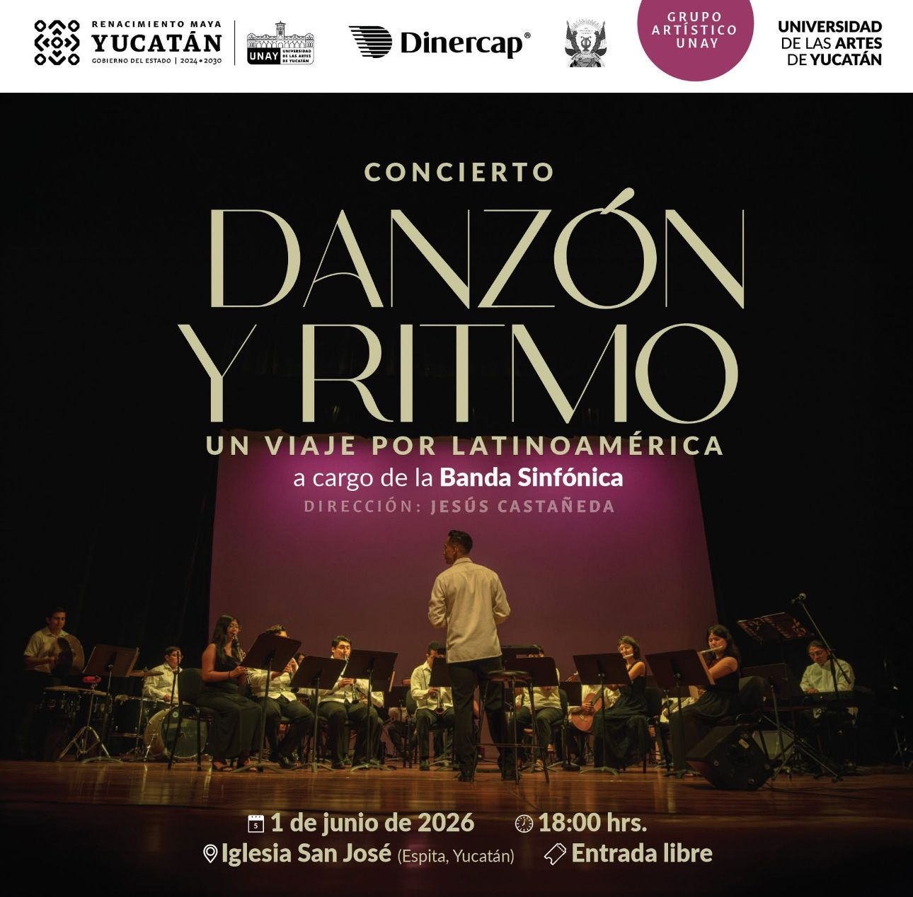 “Danzón y Ritmo”: la Banda Sinfónica de la Universidad de las Artes de Yucatán ofrecerá concierto gratuito en Mérida